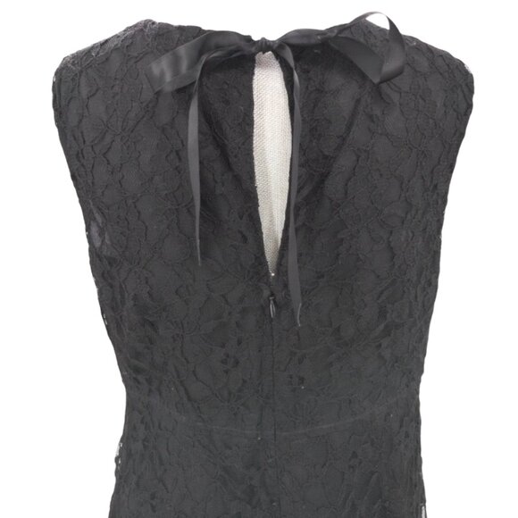 Mimi Maternity Dress Women L Black Lace Sleeveless Keyhole Tie Back Event Dressy - Picture 5 of 9